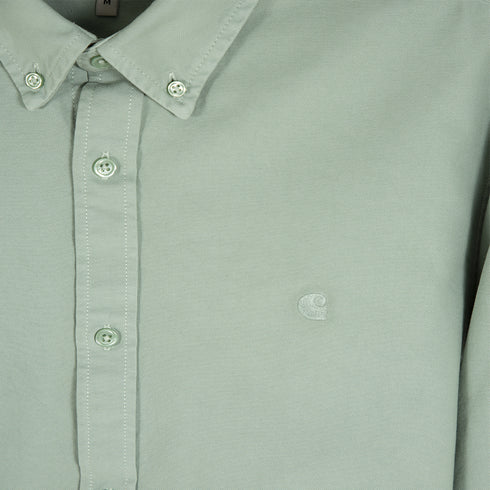 Carhartt WIP L/S Bolton Shirt Misty Sage Garment Dyed I030238_0WB_GD Degli Uberti